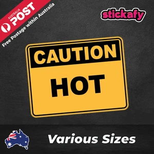 HOT Caution Sign Label Sticker Decal Vinyl Fade & Waterproof - Picture 1 of 4