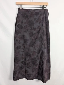VTG Skirt Women's 6/8 P M Fairy Grunge Dark Romantic Floral Slit 90s Y2K - Picture 1 of 12