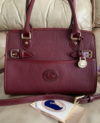 LKNW Dooney & Bourke RARE Rouge Red Vintage Buckle Bag Pebble Leather AWL - Image 1 of 4