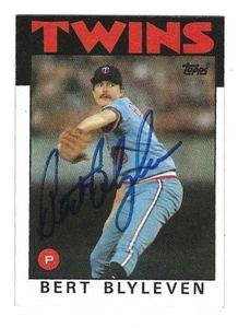 Autographed BERT BLYLEVEN Minnesota Twins 1986 Topps Card #445 w/COA - Picture 1 of 1