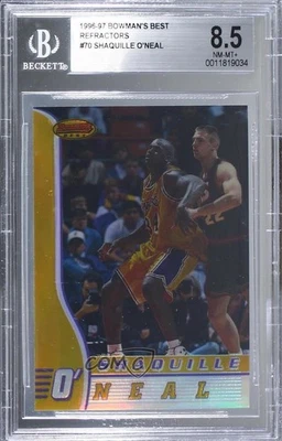 1996-97 Bowman's Best Refractor Shaquille O'Neal #70 BGS 8.5 HOF - Image 1 of 2