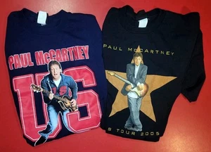 (2) Rare Vintage Paul McCartney 2005 Black US Tour T-shirt XXL 2XL Beatles Lot - Picture 1 of 9