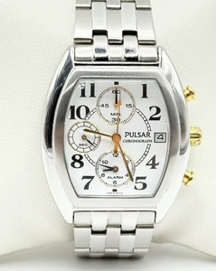 Pulsar 7T62x010 wasserdichter Herren-Chronograph mit Alarmdatum für Teile & Reparatur - Bild 1 von 10