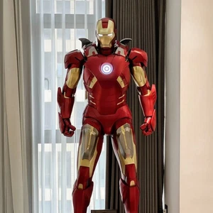 220 Cm Marvel MK7  Iron Man 1/1 Scale GK Resin Model Avengers Statue with Light - Foto 1 di 9