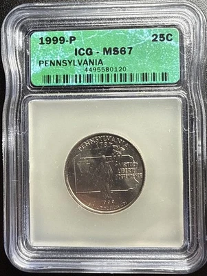 1999 New Your Statehood Quarter ICG MS 67 Beautiful Coin - Image 1 of 4