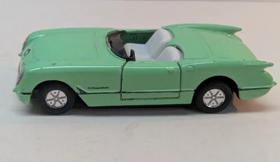 Toy Car 1956 light Green Chevy Chevrolet Corvette SS409 Spring Rewind Release - Image 1 of 4