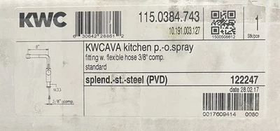 Grifo de cocina extraíble de acero inoxidable KWC 10.191.003.127 AVA 1 mango 1 agujero Foto 1 de 4