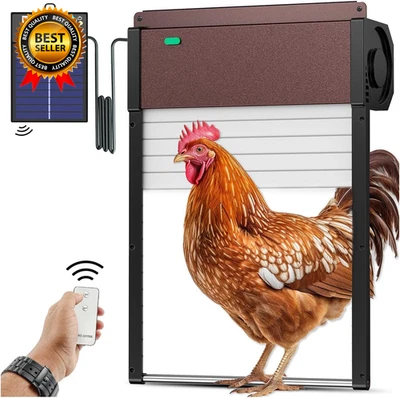Automático-Gallinero-Puerta-Puerta-Alimentación Solar Automática Puerta de Pollo con Luz Remota Foto 1 de 4
