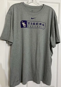 Nike Dri Fit LSU Baseball Herren XXL 2XL T-Shirt grau Tigers CWS Omaha - Bild 1 von 5