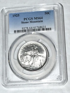 MONETA COMMEMORATIVA MEZZO DOLLARO USA STONE MOUNTAIN (1925), 90% argento, MS64 - Foto 1 di 4