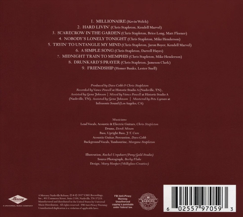 CHRIS STAPLETON - FROM A ROOM: VOLUME 2 * NEW CD - Imagem 1 de 1