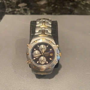 Orologio Vintage Seiko Cronografo Uomo 7T32-6M49 Blu Oro Tono Argento 100M Water Resi - Foto 1 di 8