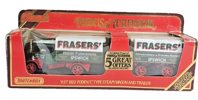 Matchbox Models Of Yesteryear Number Y27 Foden Steam Wagon & Trailer Frasers Box - Image 1 of 4