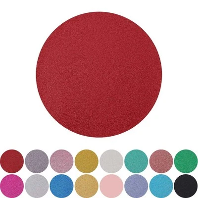 6 pcs 13" Round Glittered Faux Leather Placemats Wedding Party Table Decorations - Image 1 of 3