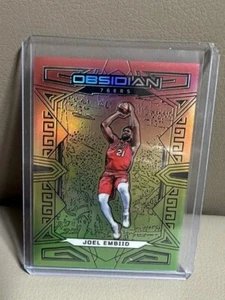 Nba Panini Card Joel Embiid Obsidian RED Yellow Green Flood 2022/23 MVP /75 - Bild 1 von 2