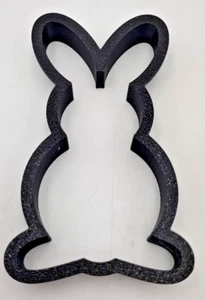 Handmade in USA Black Plastic Easter Bunny Cookie Cutter READ - Picture 1 of 2