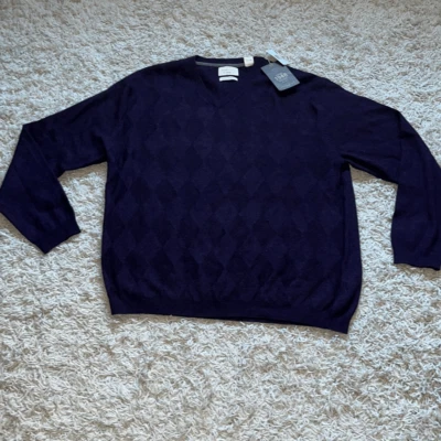 Nuevo con etiquetas Suéter Vintage Impermeable Para Hombre Merino Cachemira Cuello en V XXL Foto 1 de 4