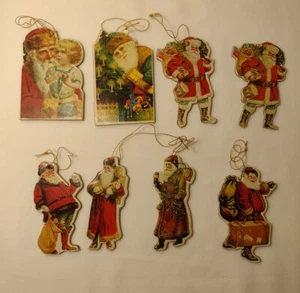 Vintage Merrimack Publishing Christmas Ornaments Thick Die Cut Cardboard 3" EUC  - Picture 1 of 6