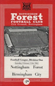 NOTTINGHAM FOREST V BIRMINGHAM CITY ~ 11. FEBRUAR 1961 - Bild 1 von 1