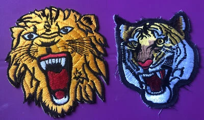 Lion And Tiger Embroidered Patches - Image 1 of 4