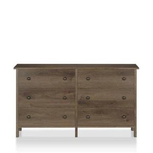 Furniture Of America Dressers 29.25"Hx52.63"Wx15.74"D 6-Drawer Distressed Walnut - Picture 1 of 6