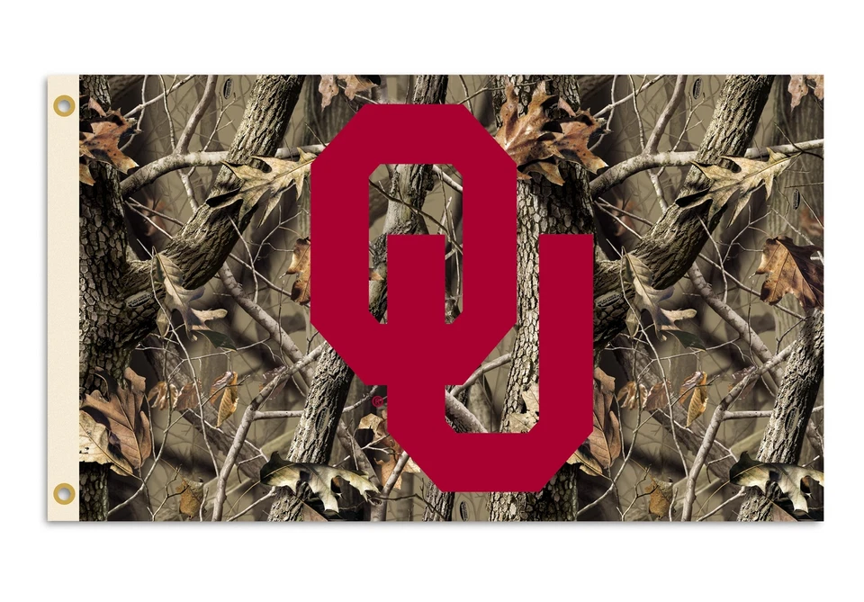NCAA Oklahoma Sooners Bandera de 3 por 5 pies con ojales - Fondo camuflaje Realtree Foto 1 de 1