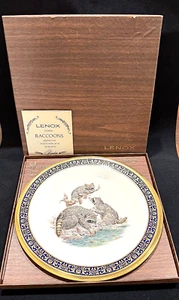 Set of 8 LENOX Boehm Woodland Wildlife Dinner Plates w/boxes, COA's, wood frames - Picture 1 of 12