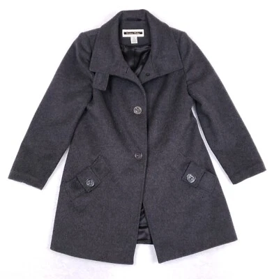 Kristen Blake Wool Blend Peacoat Size Small Charcoal Minimalist Classic Style - Image 1 of 4