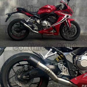 Full Exhaust System Carbon Muffler For Honda CB650F CB650R CBR650R 2019-2023 - Picture 1 of 6