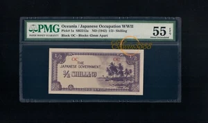 Oceania 1/2 Shilling, Japanese Occupation 1942, block OC, Pick#1a (PMG 55 EPQ) - Picture 1 of 2