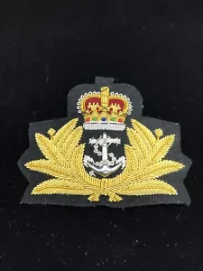 UK Royal Navy Officer Hap Tap Admiral Bullion Badge King Crown - Bild 1 von 3
