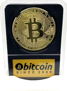 Bitcoin (BTC) moneda en estuche de edición de coleccionista - criptomoneda física-1 pieza - Imagen 1 de 7