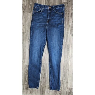 Pantalones de mezclilla ajustados azules Forever 21 para mujer talla 28 bolsillos bigotes Foto 1 de 4