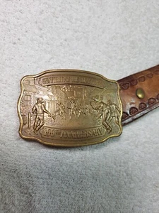 Fibbia cintura bronzo corallo vintage 1981 storica Provvidenza come nuova scontro a fuoco a OK - Foto 1 di 8