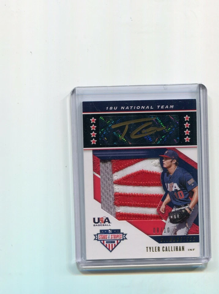 2019 Stars Stripes 18U Team Black Gold Tyler Callihan Gold Ink Auto Patch 8/10 - Image 1 of 1