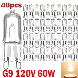 48 PCS G9 120V Light 60W Bulb T4 Bi-Pin Base Dimmable 2700K Warm White NEW` - Picture 1 of 5