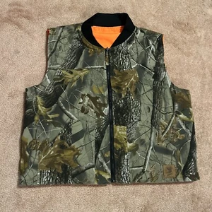 Bob Allen Reversible Camo Orange Real Tree Hardwoods Hunting Vest Mens XL - Picture 1 of 6