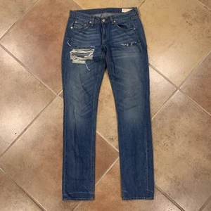 rag & bone Jeans Womens 25 Blue Medium Wash Denim Distressed - Picture 1 of 8
