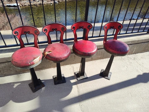 Antique 1900s Soda Fountain Ice Cream Parlor Stools  X12 Cover