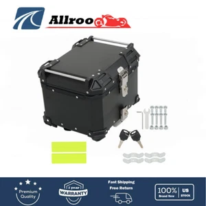 45L Black Motorcycle Top Case Tail Box Waterproof Luggage Scooter Trunk Storage - Picture 1 of 16