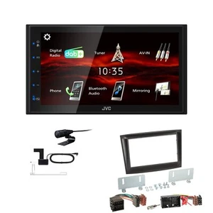 JVC Bluetooth 2DIN DAB+ Autoradio für Fiat Doblo ab 2015 schwarz matt - Bild 1 von 5