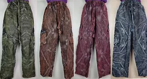 S-5XL Stonewash Cotton Combat Print Trousers Hippy Pants Festival Casual HT31 - Picture 1 of 17