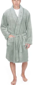 Nuevo Super Suave Gris Vellana Vestido de Vestir Bolsillos Chal Cuello Lujo Vestido de Baño - Imagen 1 de 1