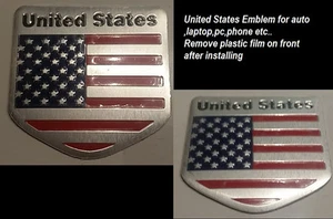 USA Metal Aluminum Decal Car laptop Sticker 3D  Emblem United states of america - Picture 1 of 5