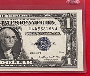 1957B  $1 Dollar Silver Certificate (Blue Seal) Block U-A , Uncirculated - Picture 1 of 3