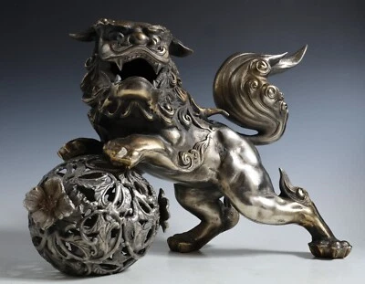 Figura de Bronce Masivo Leo Legendario Japonés Bonita Atmósfera Tsushima 8Kg Foto 1 de 4