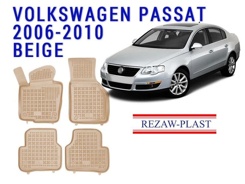 REZAWPLAST Car Mats for 2006-2010 Volkswagen Passat Floor Mats All Weather Beige Foto 1 de 4