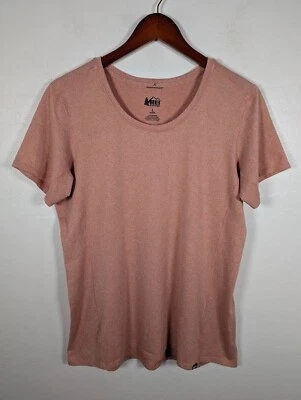 REI CO-OP T-Shirt Women Large Top Orange 1/4 Zip Short Sleeve Activewear Stretch - Imagem 1 de 4