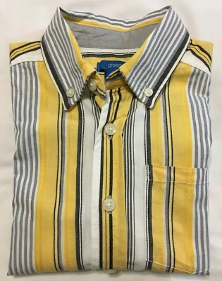 Macy's Greendog Boys Size 5 Gray/White/Yellow Striped L/S Dress Shirt NOS NWT - Image 1 of 4