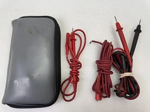 FLUKE 112 & OTHER MODELS MULTIMETER TEST LEADS ONLY AND GRAY CASE - Picture 1 of 13